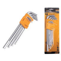 Juego de llaves hexagonales extra largas de 9 piezas Juego de llaves hexagonales extra largas de 9 piezas