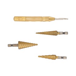 (4 Pcs) Juego De Broca Escalonada Con Centro De Punto