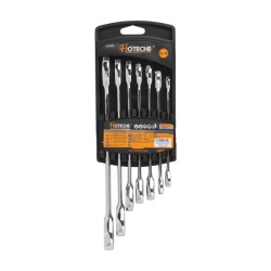 Juego de Llaves Combinada con Ratchet Fijo 7pcs