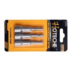 1/4" Puntas magnético de tuercas de 3 pieza *