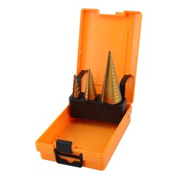 3pcs Juego de Brocas Escalonadas HSS